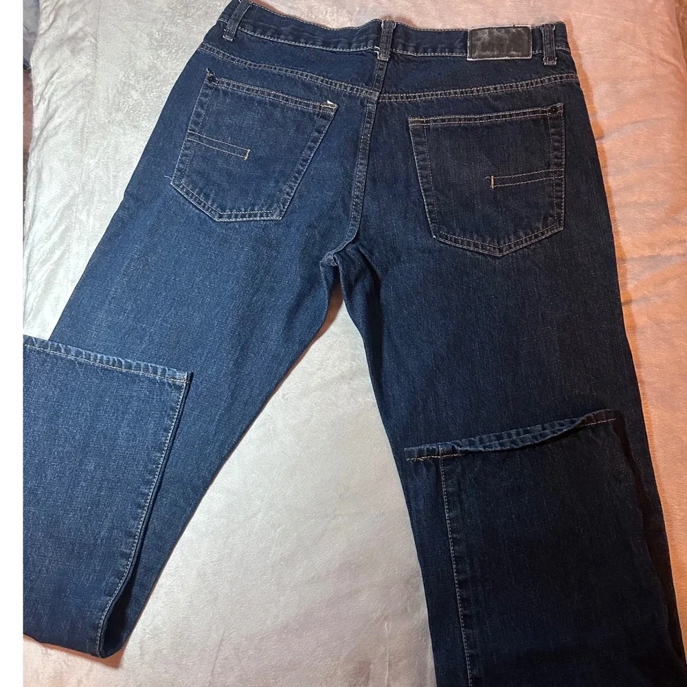 Calvin Klein Jeans Mens 34x32 Straight Leg Dark Wash Blue Denim RN36009